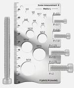 Screw Thread Pitch Gauge Ruler Bolt Size Gauge for Measuring Bolt Nut Sizes
