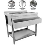 Cocktail Bar Station Stainless Steel Bar Furniture Sink Insulated Ice Well  