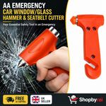 AA Emergency Car Window/Glass Hammer Seatbelt Cutter Rescue Tool -