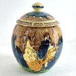 Antique Studio Pottery Tobacco Jar With Lid Smoking Storage German Tabac Signed