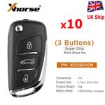 10 x Xhorse XEDS01EN Super Remote Key For DS 3 Buttons for VVDI Key Tool /VVDI2