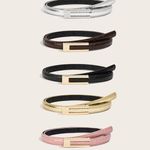 Women Ladies Fashion Jeans Skinny Belt Waistband Simple Gold Alloy Buckle