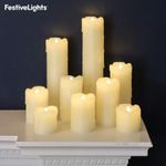 9 PACK | Battery Power Real Wax Flameless Flickering LED Candles | Home Decor