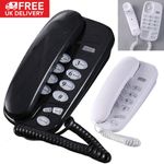Desk Corded Landline Phone Pause Mute Redial Wired Telephone Home Office Hotel