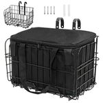 Yezmo Foldable Bicycle Basket, Adjustable Metal Front Bike Ebike Basket for Adul