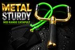 Heavy Duty Gold Metal Fishing Catapult Carp Bait Thrower Boilie Pellet Feeder