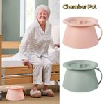 Portable Thickened Chamber Pot With Lid Urinal W/Handle Sanitary Pee Bucket UK