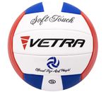 VETRA Premium Soft Touch Volleyball Official Size 5 (Blue, Red and White)