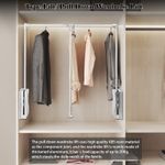 Lift Pull Down Wardrobe Clothes Hanging Rail 839 -1210mm with 20kg Load Capacity