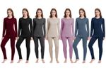 Women Thermal Long Johns Top Bottom Set Merino Wool Winter Base Layer Underwear