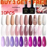 20PCS Nail Gel Polish Set Soak off UV LED Colour Base Top Coat Nail Varnish UK