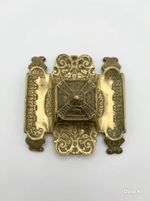 Victorian Inkwell, Made By (LP & Co) 1800s. Cast Brass Art Nouveau .