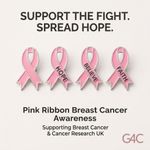 Pink Ribbon Cancer Awareness Pin Badge | Breast Cancer Support | Gifts4Charity