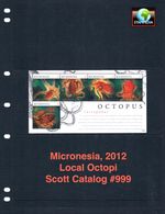 $10.00 Scott Value - 2012 MICRONESIA Octopus s/s Octopi So Pacific CV MNH NH UMM