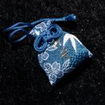 Japanese Good Luck Charm Dark Blue Crape - Omamori Style Shiawase Mamoru