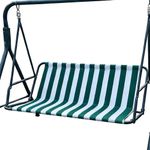 Patio Swing Seat Replacement Cover - Waterproof 600D Oxford Fabric, Green & Whit