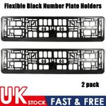 2 X HIGH GLOSSY BLACK NUMBER PLATE HOLDERS LICENCE PLATE SURROUNDS FRAMES ABS UK
