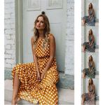 Dress Ladies Beach Womens Summer Polka Dot Maxi Holiday Long Dresses Sundress