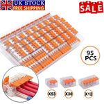 95x For Wago 221 Electrical Connectors Wire Block Clamp Terminal Cable Reusable