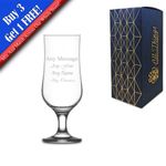 Personalised Engraved 385ml Nevakar Stemmed Beer Glass, Gift Boxed