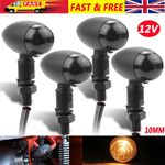 4x Motorcycle Indicators Motorbike Turn Signal Lights Bullet Aluminum Bulb M10