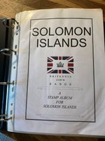 Solomon Islands Britannia Stamp album 1907 on partially filled mint & used #SV77