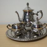 Vintage Art Deco Tea Set Nickel Silver Plated Elegant 4 Piece Set