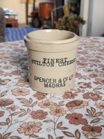 Antique Stilton Cheese Pot Spencer & Co Ltd Madras Advertising Jar