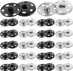 30 SEW ON SNAP FASTENERS POPPERS HUGE PRESS STUDS METAL BLACK WHITE