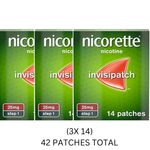 NICORETTE Invisipatch Step 1 25mg 3 x 14 Patch Nicotine Smoking Relief 42TOTAL🎄