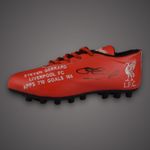 Steven Gerrard Hand Signed Liverpool Career Stats Boot COA £149 A1 Exclusive