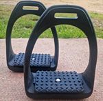 Compositi Black Synthetic Horse Stirrups Pair with Tread Pads