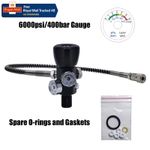 PCP/HPA Fill Station-Dual Gauges – M18×1.5 Inlet, 50 cm Hose, 300 Bar / 4500 PSI