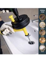 Drain Snake 25 FT - with Drill Attachment - Ideal Plumbing Snake for Sink Drains