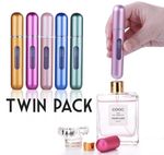 2 x Refillable Perfume Aftershave Atomiser 5ml Spray Pump Bottle Travel Handbag