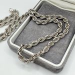 Vintage Monet Silver Tone Chunky Twist Rope Chain Necklace 52cm Thick Link