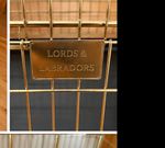 Lords & Labradors XL 42in Folding Metal Dog Crate Cage with Tray Gold/Brass