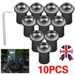 10*Motorbike Windscreen Screen Bolts Screw Kit M5 Bolts Rubber Well Nuts Washers