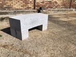 Modern Curved Solid Granite Bench Silver Grey Garden Seat Landscape Stone