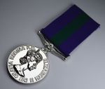 Silver General Service Medal GSM Ribbon. Full Size Replica/Reproduction