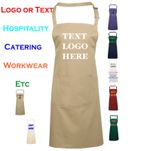 Personalised Custom printed apron Pocket Baking chef cooking Logo Text 