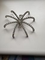 Vintage rhinestone spider brooch - 4 ins wide. Good barrel catch. Sparkly. VGC