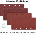 93x185mm Sandpaper Sanding Sheets 40 60 80 100 120 180 240 320 400 600 800 Grit