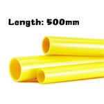 Yellow PVC Round Tube Pipe 20 25 32 40 50mm Rigid Tubing 500mm Long for Aquarium