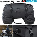 Oxford Aqua Duffle Bag 50L Motorcycle Waterproof Motorbike Roll Tail Bags, Black