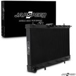 JAPSPEED BLACK ALLOY COOLING RADIATOR RAD FOR SUBARU IMPREZA GD WRX STI 03-06