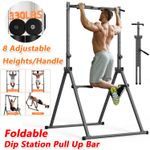 Foldable Power Tower Station 8Level Adjust Pull Up Bar Home Gym Strength Workout