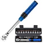 16PCS Adjustable Bike Torque Wrench Set 1/4 inch 2-24 Nm Torque Screwdriver Tool