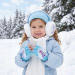 Disney Frozen Earmuffs & Mittens Set Kids 3-8 Years