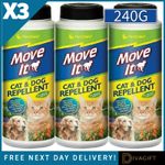 3 x CAT DOG ANIMAL REPELLENT POWDER 240G GRANULES NON TOXIC REPELLER FOR GARDEN